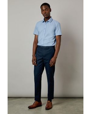 BoohooMAN Light Blue Mosaic Print Short Sleeve Shirt - Grey