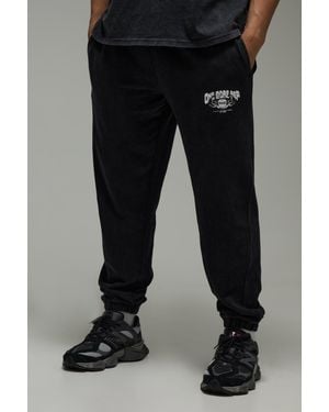 BoohooMAN Active One More Rep Nyc Washed Oversized Cuffed Jogger - Black