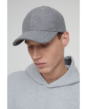 BoohooMAN Melton Cap In Grey