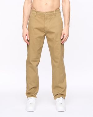 BoohooMAN Crosshatch Chalford Baggy Chinos - Natural