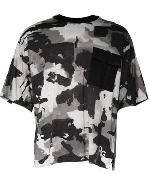 BoohooMAN Dolce & Gabbana Abstract Camo Tshirt Short Sleeve Crew Neck - Multicolour T-shirts - Black
