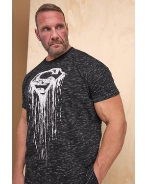 BoohooMAN Badrhino Superman Graphic Print T-shirt - Black