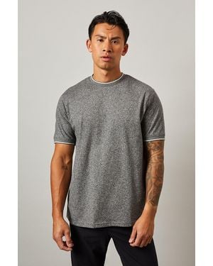 BoohooMAN Grey Marl Tipped T-shirt