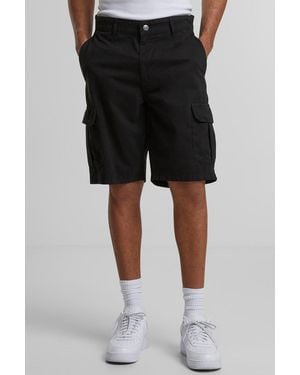 BoohooMAN Urban Classics Cotton Mid-length Bermuda Cargo Shorts - Black