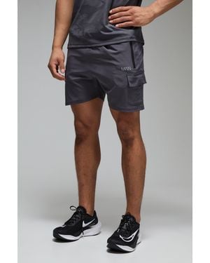 BoohooMAN Man Active Stretch Woven 5inch Cargo Short - Blue