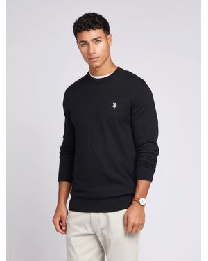 BoohooMAN U.s. Polo Assn. Lightweight Crew Neck Jumper - Blue