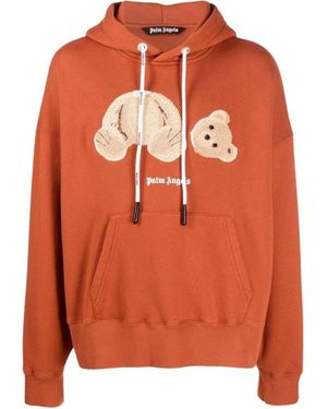 BoohooMAN Palm Angels Kill The Bear Logo Brick Redish Brown Hoodie - Orange