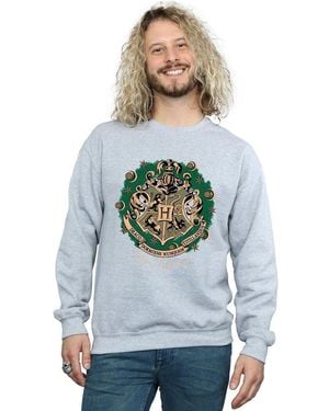 BoohooMAN Harry Potter Christmas Wreath Sweatshirt - Grey