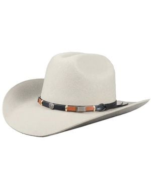 BoohooMAN Truclothing 100% Wool Felt Wide Brim Cowboy Hat - White