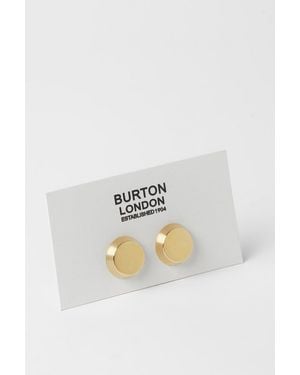BoohooMAN Gold Round Cufflinks - Metallic