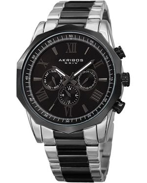 BoohooMAN Akribos Solvian Veytros 46mm Quartz Multi-time - Black