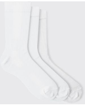 Boohoo Pack De 3 Pares De Calcetines De Vestir - Blanco