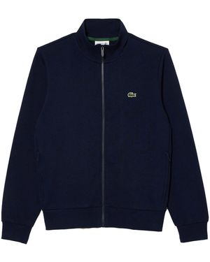 BoohooMAN Lacoste Zip-up High Neck Fleece Track Top Sweatshirt - Blue