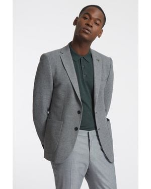 BoohooMAN Farah Boucle Texture Jacket - Grey