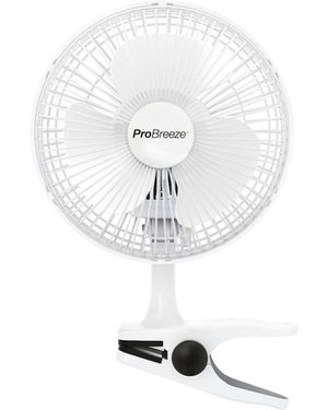 BoohooMAN Pro Breeze 6" Mini Clip Fan - Ultra Quiet & High Power - White