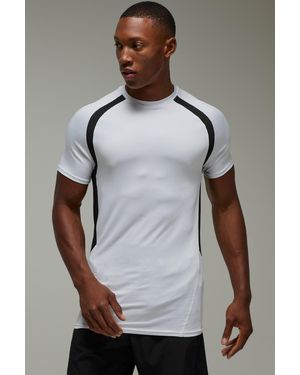 BoohooMAN Man Active Lightweight Colour Block Muscle Fit Gym T-shirt - Grey