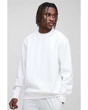 BoohooMAN Tall Basic Regular Fit Crew Neck Sweatshirt - White