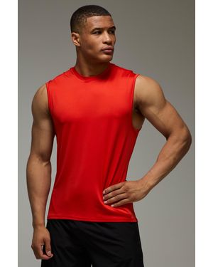 BoohooMAN Man Active Lightweight Essentials Gym vesttop - Rot