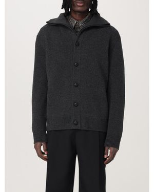 BoohooMAN Bottega Veneta Collared Knit Cardigan Jumper - Grey - Black