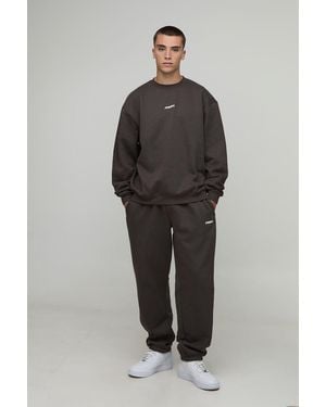 Boohoo Oversized Man Sport Sweatshirt Tracksuit - Negro