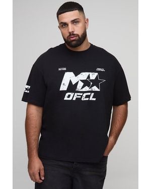BoohooMAN Plus Oversized Boxy M Star Graphic T-Shirt - Black