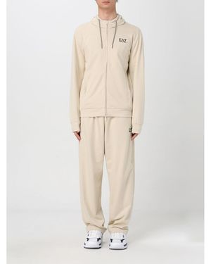 BoohooMAN Ea7 Hooded Tracksuit Set Regular Fit - Beige Jumpers - Natural