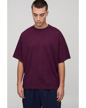 BoohooMAN Basic Oversized Crew Neck T-Shirt - Purple