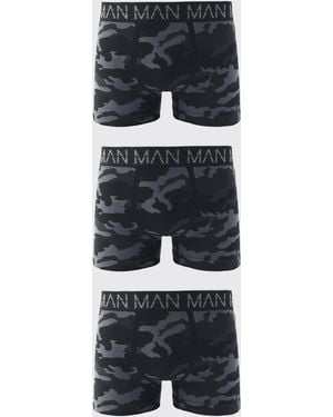 BoohooMAN Active Camo Seamless Boxer 3 Pack - Black