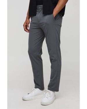 BoohooMAN Technical Drawcord Tapered Fit Pants - Gray