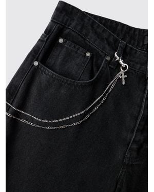 BoohooMAN Gothic Jean Chain - Black