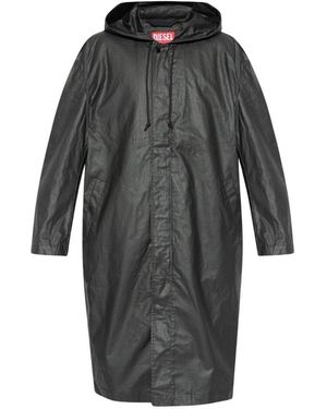 BoohooMAN Diesel Long Black Rain Coat