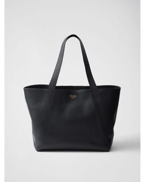 BoohooMAN Prada Saffiano Leather Tote Structured Design - Black Bags