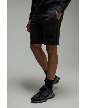 BoohooMAN Man Active Training Dept Washed 9inch Short - Black