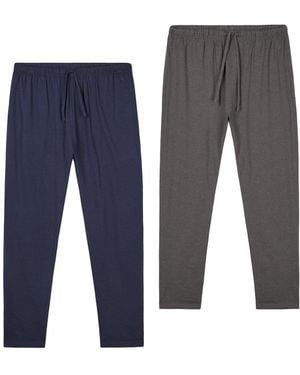 BoohooMAN Citycomfort Pyjama Trousers 2 Pack - Blue