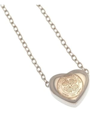 BoohooMAN Celtic Fc Heart Stainless Steel Necklace - White