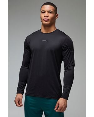 BoohooMAN Active Grid Texture Regular Fit Long Sleeve - Grey