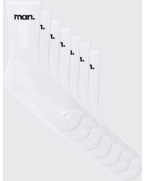 BoohooMAN 7 Pack Sports Socks - Blue