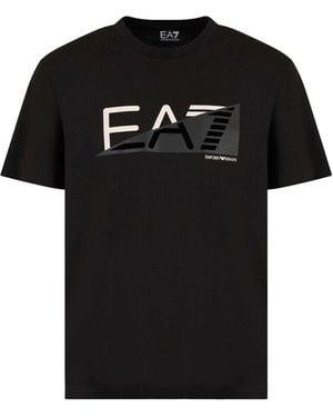 BoohooMAN Ea7 Emporio Armani Mixed Logo Series T-shirt - Black