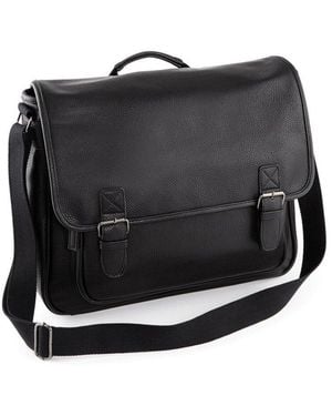 BoohooMAN Quadra Nuhide Messenger Bag - Black