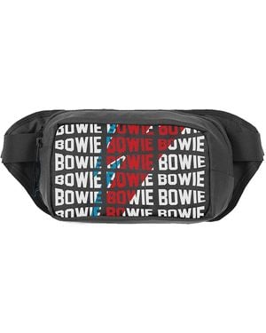 BoohooMAN David Bowie Warped Logo Shoulder Bag - Black