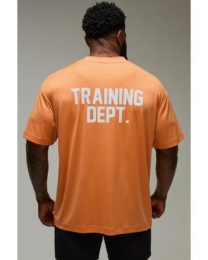 BoohooMAN Active Performance Training Dept Oversized T-Shirt - Orange