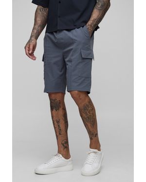 Technic Tall Relaxed Fit Al Stretch Cargo Shorts - Blue