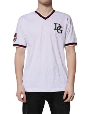 BoohooMAN Dolce & Gabbana Vneck Short Sleeve Tshirt - White T-shirts