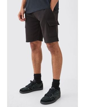 BoohooMAN Loose Fit Cargo Short - Black