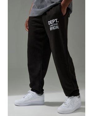 BoohooMAN Training Dept. Oversized Joggers - Black