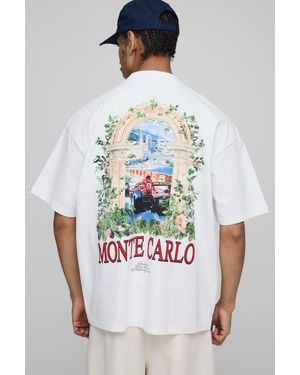 【boohoo】モンテカルロ Cigar Club Tシャツ Boohoo Oversized Monte Carlo Cigar Club T-Shirt in White