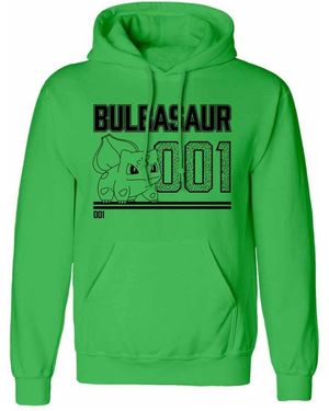 BoohooMAN Pokemon Bulbasaur Line Art Hoodie - Green
