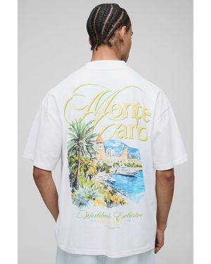 【boohoo】モンテカルロ Cigar Club Tシャツ Boohoo Oversized Monte Carlo Cigar Club T-Shirt in White