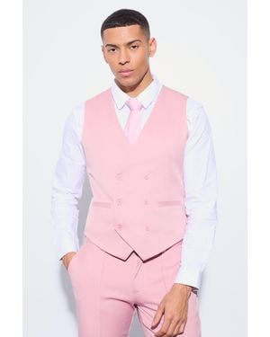 BoohooMAN Slim Waistcoat - Pink