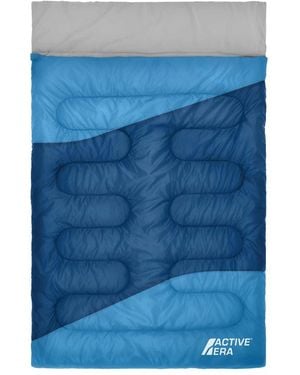 BoohooMAN Active Era 3 Season Double Sleeping Bag – 250gsm With Pillows & Convertible Design - Blue